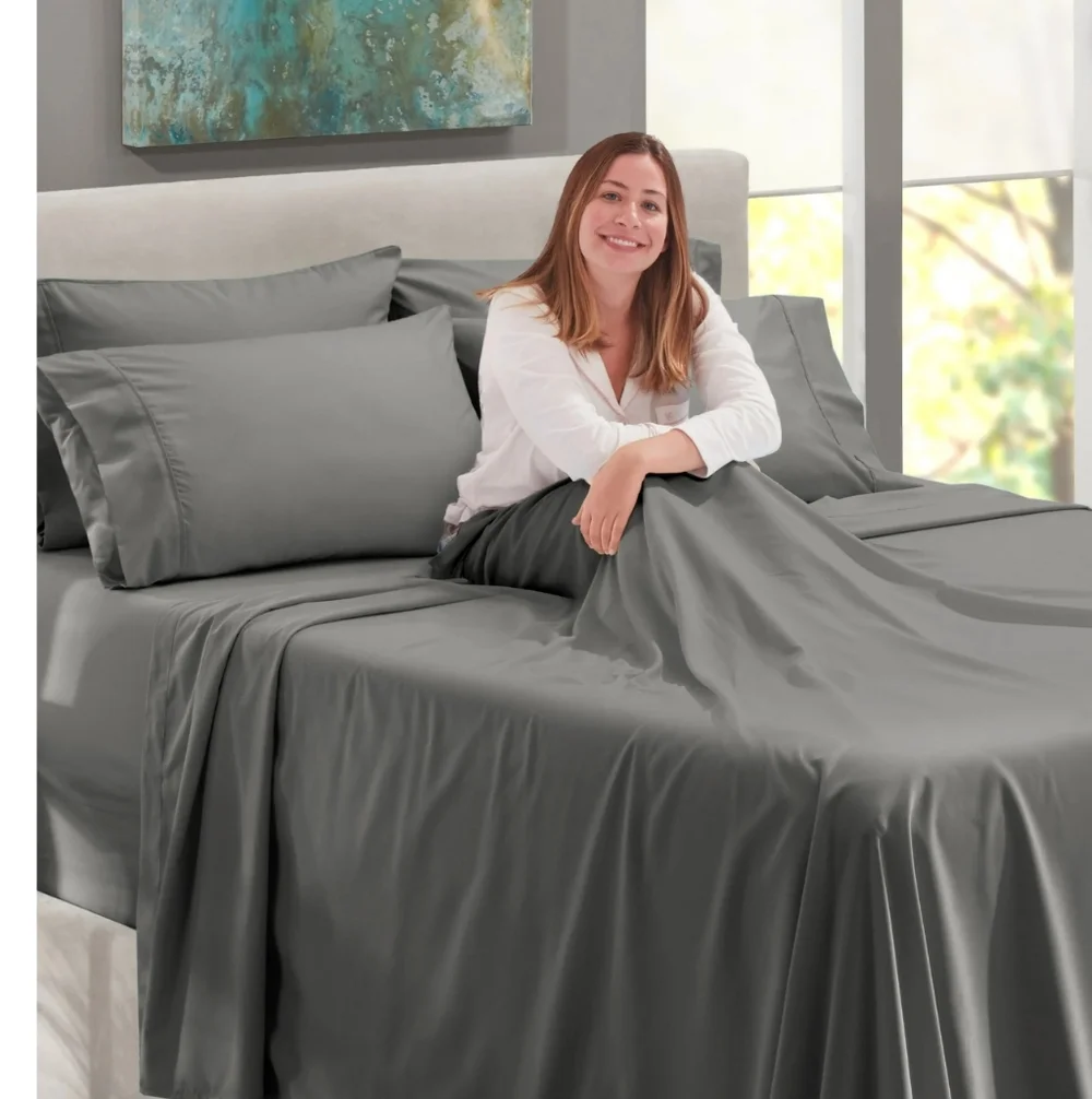 New Luxury Soft Microfiber Extra Deep Pocket 6 Piece Bed Sheets Set